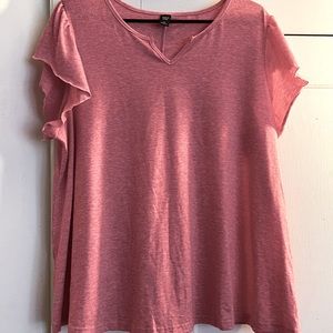 Women’s top, soft material, pink and size 3X.